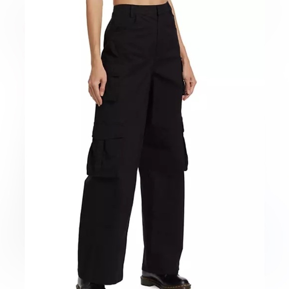 Women’s Wide-Leg Cargo Pants black size 24   Disclosure - Picture 1 of 8